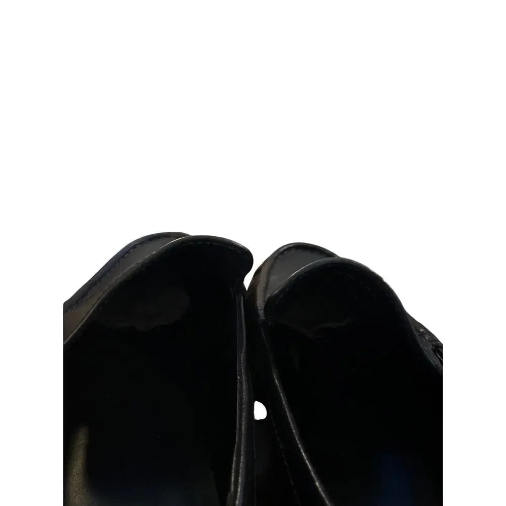 Women 7 Vince Nora Flats Black Leather Loafers Shoes Slip On Round Toe